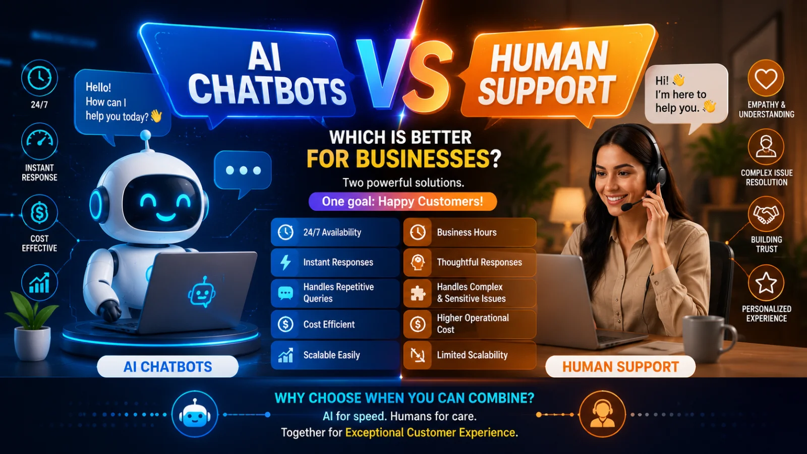 AI Chatbots vs Human Support: Which Customer Support Strategy Delivers Better Business Results?