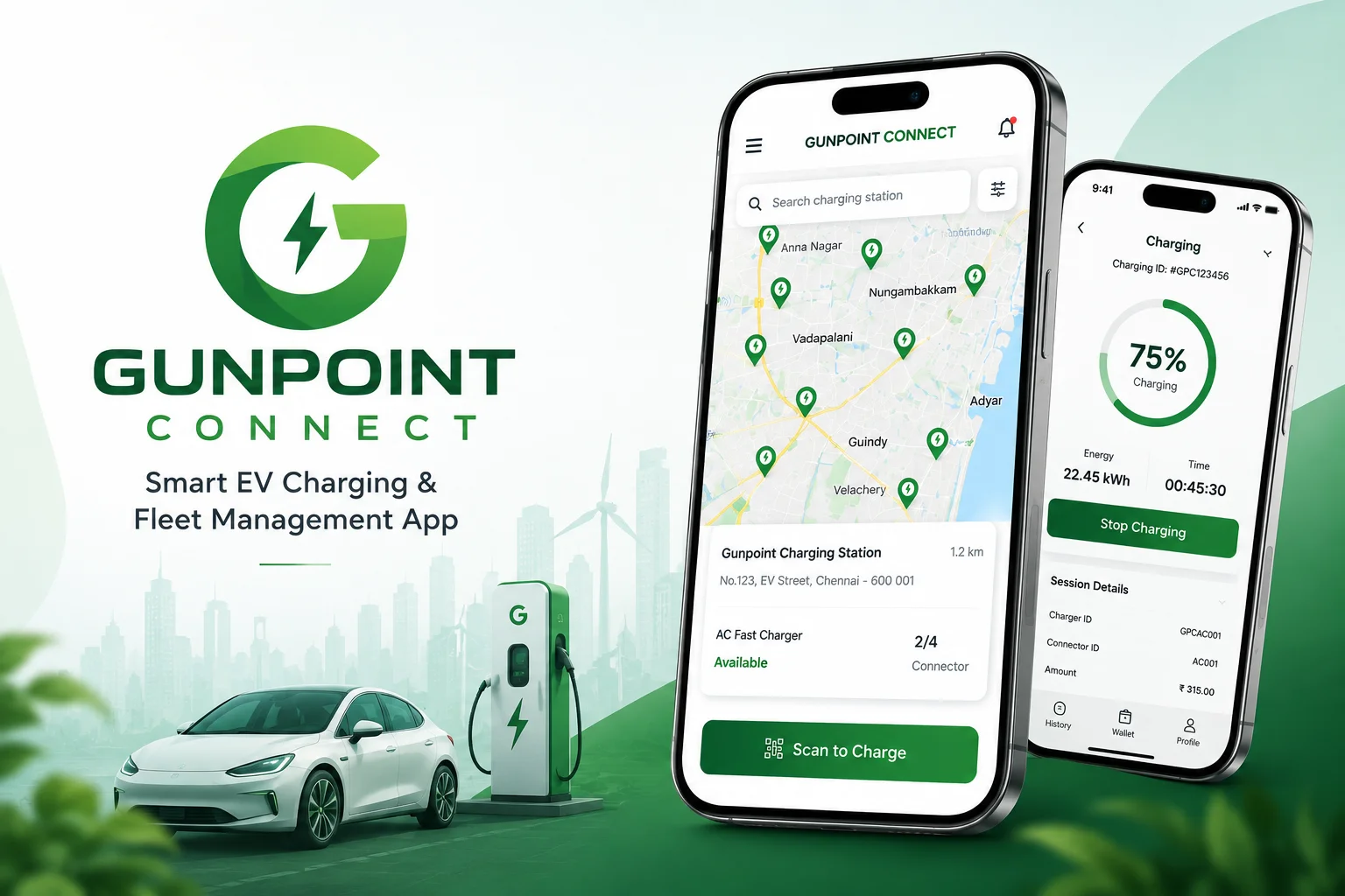 Gunpoint Connect: A Smart EV Charging App for Seamless Charging and Fleet Management